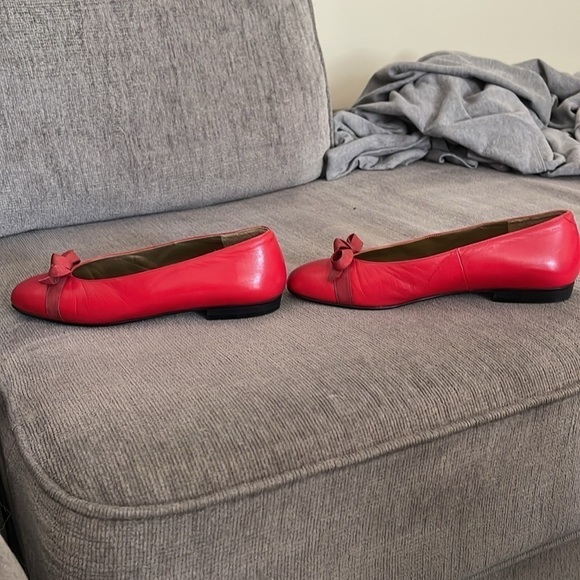 Yves Saint Laurent Vintage Red Ballet Small Heel Flat Size 5 - Picture 10 of 10